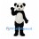 Panda Mascot Costume with Rounded Ears and Black Eye Patches