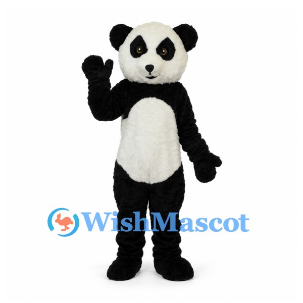 Panda Mascot Costume with Rounded Ears and Black Eye Patches