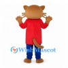 Cat Mascot Costume with Red Shirt and Blue Pants