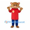Cat Mascot Costume with Red Shirt and Blue Pants