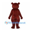 Bear Mascot Costume in Burgundy with White Belly