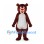 Bear Mascot Costume in Burgundy with White Belly