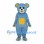 Bear Mascot Costume in Blue with Yellow Belly Patch