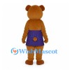 Bear Mascot Costume in Brown with Purple Skirt