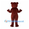 Bear Mascot Costume in Burgundy with Rounded Ears
