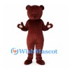 Bear Mascot Costume in Burgundy with Rounded Ears