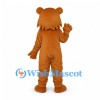 Bear Mascot Costume in Golden Brown with Shaggy Cheeks