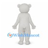 Polar Bear Mascot Costume in White with Smiling Face