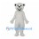 Polar Bear Mascot Costume in White with Smiling Face