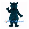 Bear Mascot Costume in Dark Teal with White Belly and Red Nose