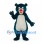 Bear Mascot Costume in Dark Teal with White Belly and Red Nose