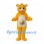 Bear Mascot Costume in Yellow with Sun Belly Emblem