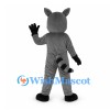 Raccoon Mascot Costume in Gray with Black Eye Mask and Striped Tail