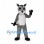 Raccoon Mascot Costume in Gray with Black Eye Mask and Striped Tail