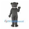 Bear Mascot Costume in Gray with White Neck Bow
