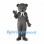 Bear Mascot Costume in Gray with White Neck Bow