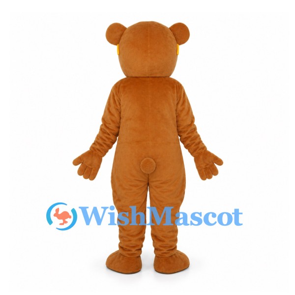Bear Mascot Costume in Brown with Yellow Sunglasses