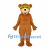 Bear Mascot Costume in Brown with Yellow Sunglasses