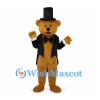 Bear Mascot Costume with Black Top Hat and Tailcoat