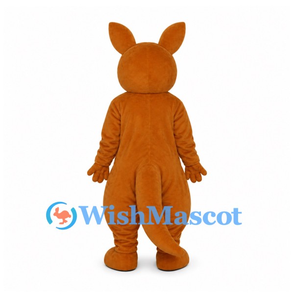 Kangaroo Mascot Costume in Orange Brown with Baby Pouch Detail
