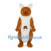 Kangaroo Mascot Costume in Orange Brown with Baby Pouch Detail