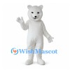 Polar Bear Mascot Costume in White with Rounded Muzzle