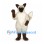 Siamese Cat Mascot Costume with Cream Fur and Dark Face