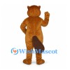 Beaver Mascot Costume in Brown with Buck Teeth and Flat Tail