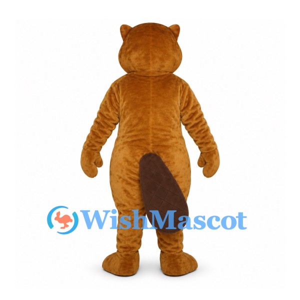 Beaver Mascot Costume in Golden Brown with Flat Tail
