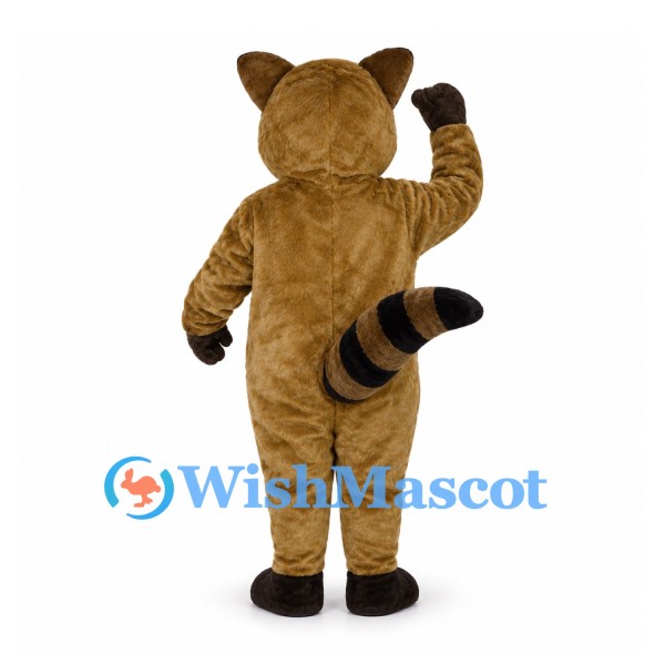 Raccoon Mascot Costume in Brown with Cream Belly and Ringed Tail