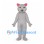 Bear Mascot Costume in Light Gray with Pink Inner Ears