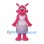 Pink Creature Mascot Costume with Long Ears and Lavender Dress