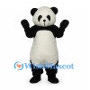 Panda Mascot Costume in Black and White with Long White Belly