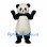 Panda Mascot Costume in Black and White with Long White Belly