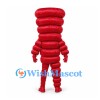 Spiral Monster Mascot Costume in Red with Stacked Rings and Long Legs
