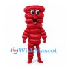 Spiral Monster Mascot Costume in Red with Stacked Rings and Long Legs