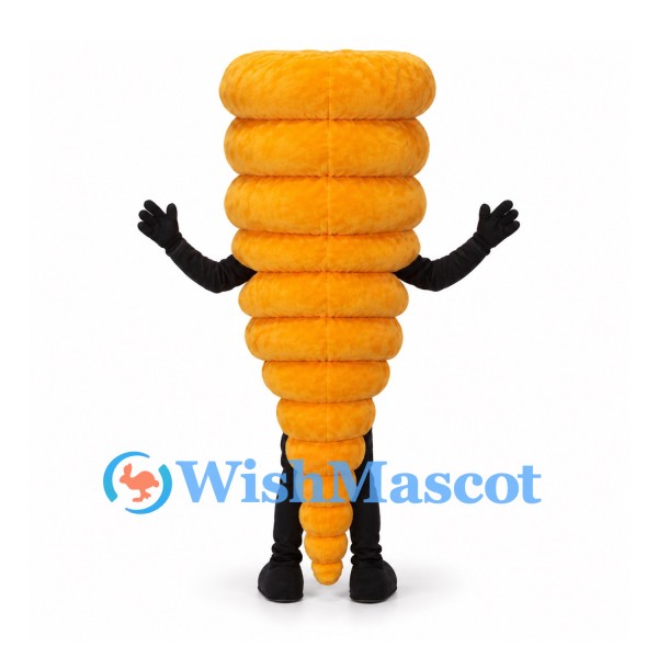 Spiral Monster Mascot Costume in Yellow with Tapered Stacked Rings