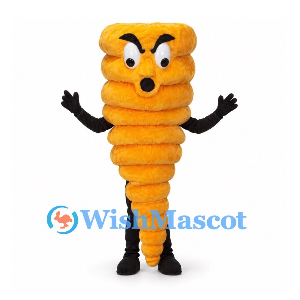 Spiral Monster Mascot Costume in Yellow with Tapered Stacked Rings