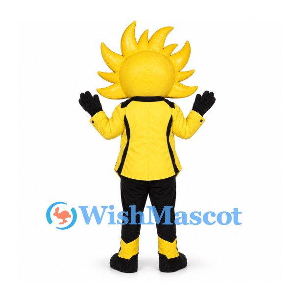 Sun Mascot Costume with Sunglasses and Yellow Jacket