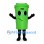 Trash Can Mascot Costume in Green with Smiling Face