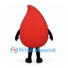 Blood Drop Mascot Costume in Red with Smiling Face