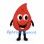Blood Drop Mascot Costume in Red with Smiling Face