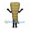 Tornado Mascot Costume with Tan Spiral Body and Smiling Face