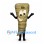 Tornado Mascot Costume with Tan Spiral Body and Smiling Face