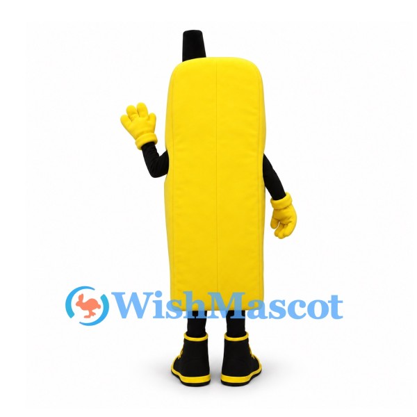 Mobile Phone Mascot Costume in Yellow with Smiling Face and Keypad