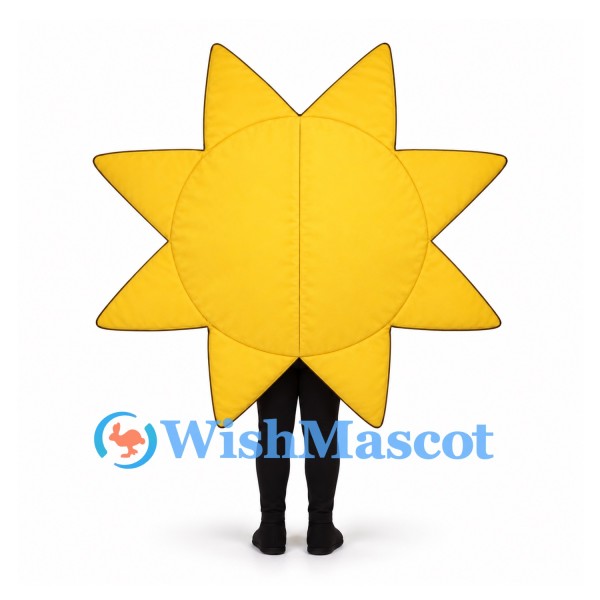 Sun Mascot Costume in Yellow with Black Sunglasses