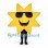 Sun Mascot Costume in Yellow with Black Sunglasses