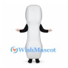 Telephone Receiver Mascot Costume in White with Black Sleeves