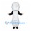 Telephone Receiver Mascot Costume in White with Black Sleeves