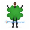 Clover Mascot Costume in Green with Open Face Design